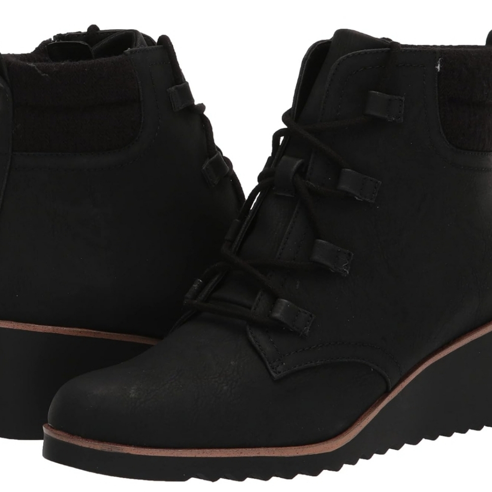 Lifestride Zone Black Wedbe Booties